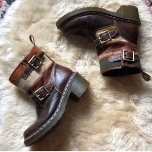 RARE DR. MARTENS Pendleton biker boots